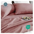 thumbnail image 5 of Full Sheet Set - Luxury 1800 Ultra-Soft Microfiber Full Bed Sheets - Double Brushed - Deep Pockets - Easy Fit - 4 Piece Set - Bedding Sheets & Pillowcases (Full, Heathered Rosewood), 5 of 9
