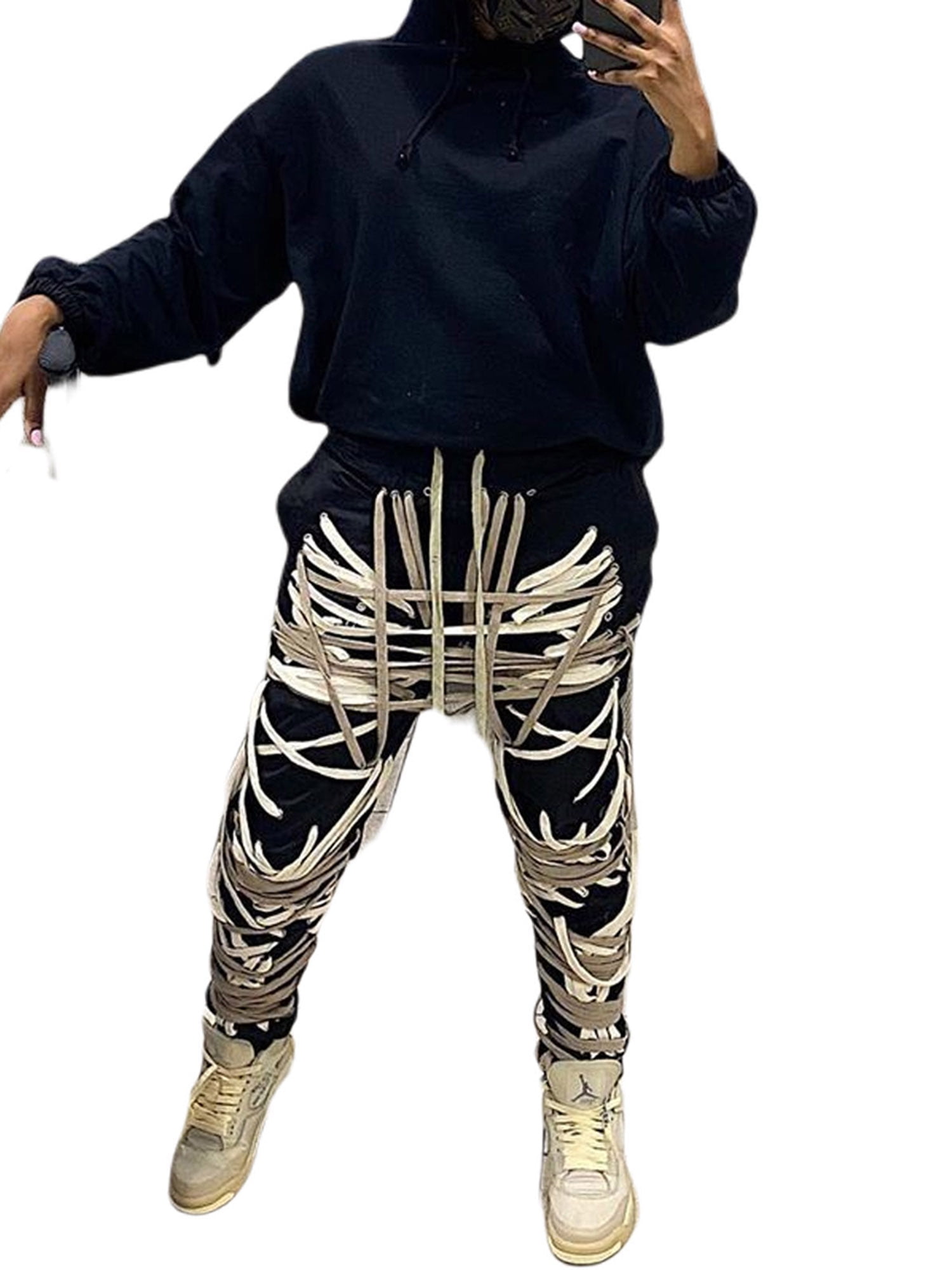 パンツ theredthread S lace up loose pants sweat THEREDTHREAD/ザレッドスレッド】S lace up loose pants sweat