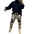 thumbnail image 3 of KOMOO Women Drawstring Bandage Jeans Middle Waist Loose Hip Hop Pants Sweatpants Plus Size, 3 of 8
