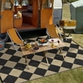 thumbnail image 2 of Nanan 8x10 Waterproof Outdoor Rug, Classic Checkered Pattern, All-Weather Patio Mat, UV Resistant, Stain Resistant, Easy Clean Plastic Rug for Yard, Deck, Balcony, Camping,Black Coffee, 2 of 8