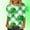 #0029-Green, variant on Puyaiuu St Patricks Day Shirt Women Plus Size Funny 3/4 Sleeve Tops for Women Cute Saints Tops Shamrock Shirts Fortunate Irish Shamrocks Outfit Blouses Gift