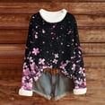 thumbnail image 6 of Horkkom Pullover Sweaters for Women Crew Neck Floral Print Sweaters Casual Christmas Sweaters S, 6 of 6