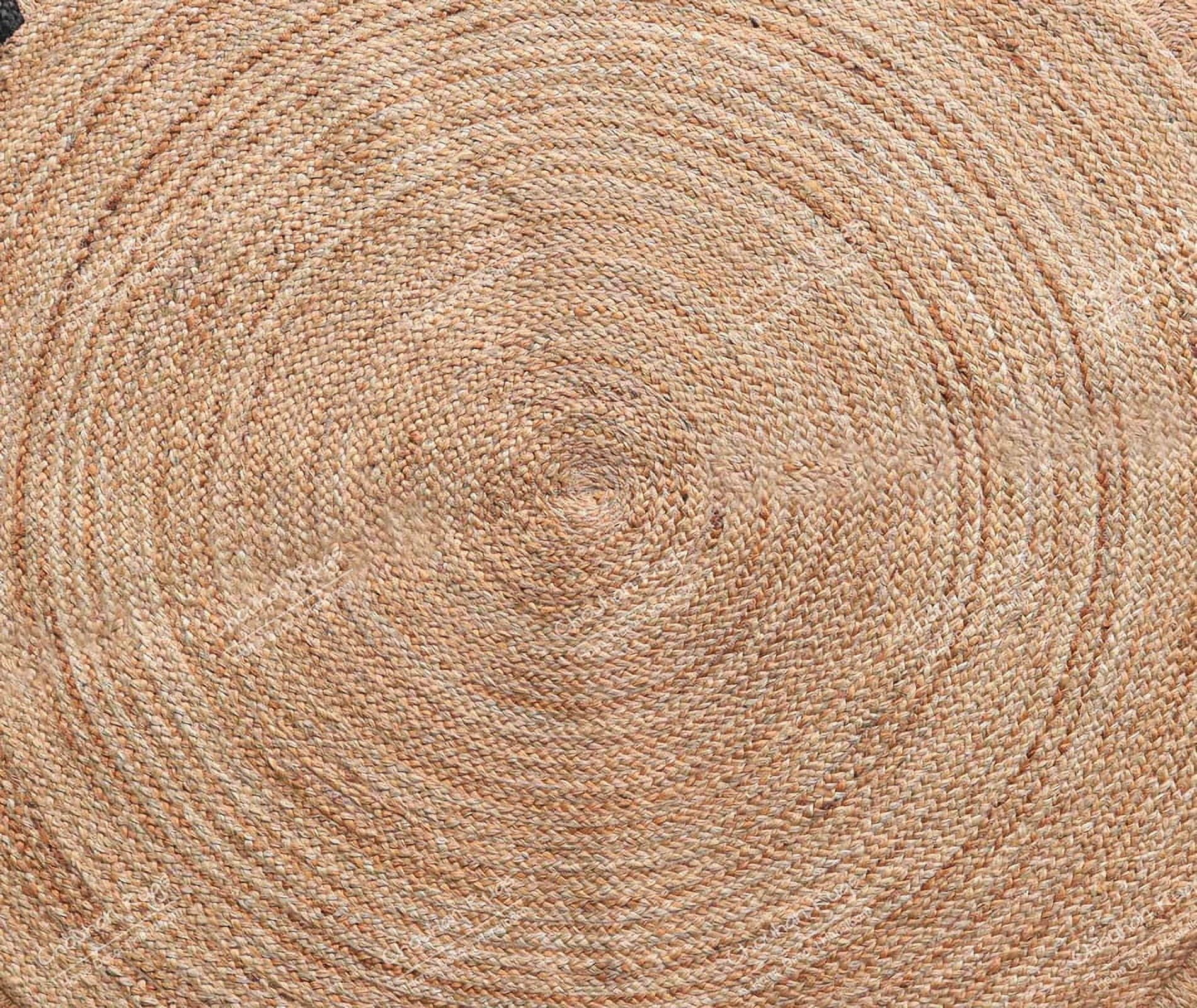 4x4, 5x5, 6x6,feet Natural Jute Scallop Round Rug, Floor Scalloped Edge Rug Braided Boho Eco Large Circular Handmade Area Rugs