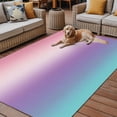 thumbnail image 4 of 6' x 9' Outdoor Rug, Pink Purple Teal Ombre Cream Outdoor Washable Rug Large Floor Carpet, Modern Abstract Art Aesthetics Non Shedding Area Rug for Outside Patio RV Porch Deck Balcony Camping, 4 of 9