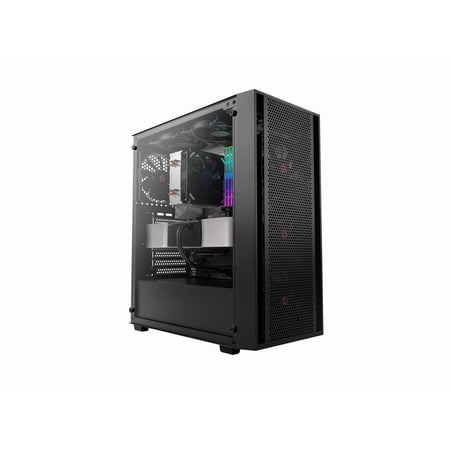 Rosewill ATX Mid Tower Gaming Computer PC Case with Side Tempered Glass, Preinstalled 4 x 120mm PWM Fans, Support Up to 6 x 120mm Fans, 360mm AIO/Radiator, 340mm GPU/VGA, 160mm CPU Air Cooler