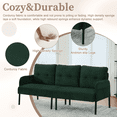 thumbnail image 3 of Jopath Oversized Loveseat, Double-Seater Sofa Cozy Bedroom Sofa with Metal Legs and Side Pockets for Living Room Bedroom Dorm Apartment Emerald, 3 of 7