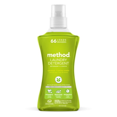 Method Concentrated Laundry Detergent, Coconut   Cactus Water, 53.5 Ounce, 66 Loads
