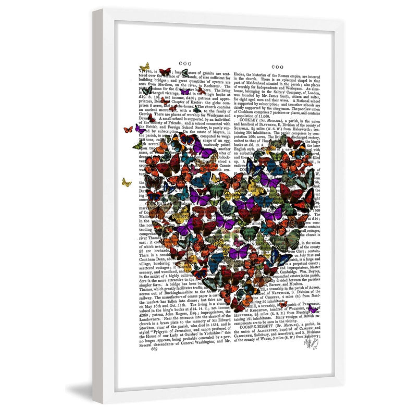 Marmont Hill "Butterfly Heart" Framed Painting Print
