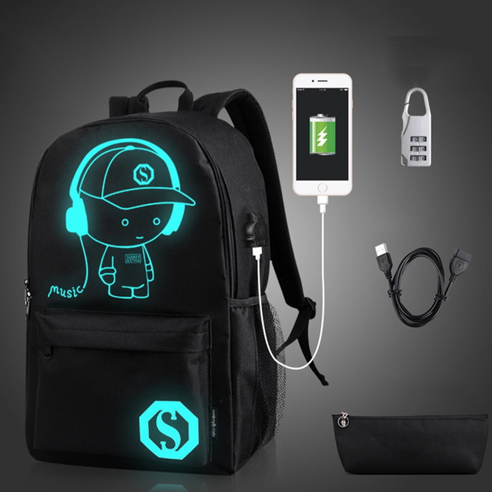 Cool Luminous School Backpack with USB Charging Port Burundi Ubuy