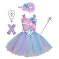 thumbnail image 2 of Princesa niñas Pastel Ariel sirena tutú vestido bajo el mar tema fiesta de cumpleaños disfraz con diadema de flores Ocean Flower Dresses2-3T Gao Jinjia LED, 2 of 2