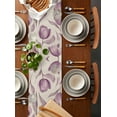 thumbnail image 5 of Table Runner Dresser Scarf 13 x 36 Inch Spring Flowers Purple Tulip Flower Floral Retro Linen Table Runners Non-Slip Heat Kitchen Dining Table Decor for Indoor Outdoor Home Party Decoration, 5 of 7