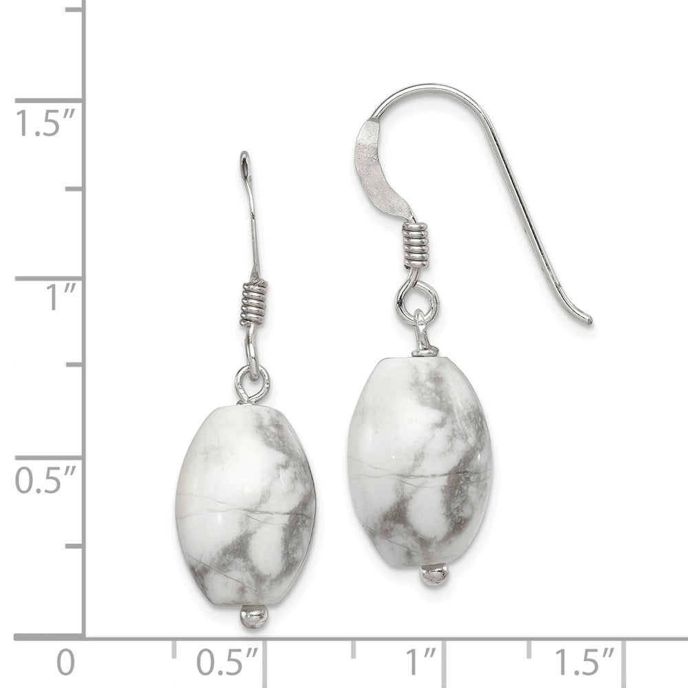 crystal,howlite/sterling silver earring hook "Tree of Life" earrings