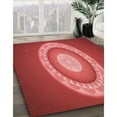 thumbnail image 3 of Ahgly Tapis d'Intérieur Lavable en Machine Carré Rouge, 4 Pieds Carré, 3 of 7