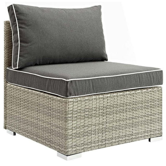 Modway Repose Patio Side Chair in Light Gray and Charcoal