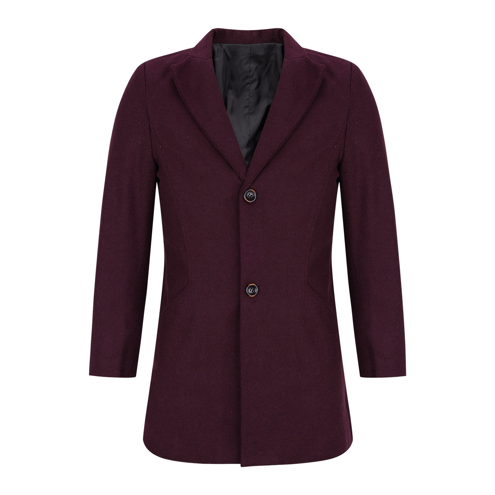 WMTBSRSW Men's Mid Length Wool Jacket Slim Fit Herringbone Trench