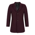 thumbnail image 6 of qolati Winter Jackets for Men Wool Blend Casual Single Breasted Trench Overcoat Mid Long Peacoat Dressy Jacket, 6 of 9