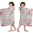 thumbnail image 4 of Pioneer Flower Floral Print Pattern Hooded Bath Towel，50"x30" for Ages 3 To 12 Kids, Quick Dry Lightweight Soft Microfiber Hood Beach Towel Cover Up for Kids, 4 of 7
