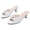 A White, variant on Wovix Slippers For Women Peep Toe Slides High Heel Trendy Work Casual Soft Footwear Daily Wear
