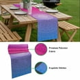 thumbnail image 5 of Boho Floral Table Runner - 70 Inch Long, Kitchen Dining Table Runner Dresser Scarves, Pink Purple Ombre Ethnic Abstract Flower Farmhouse Decor for Coffee Tables Wedding Party Banquet, 5 of 8