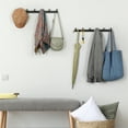 thumbnail image 4 of Wall Mounted Metal Coat and Hat Rack, 6 Hooks, Black, 4 of 8