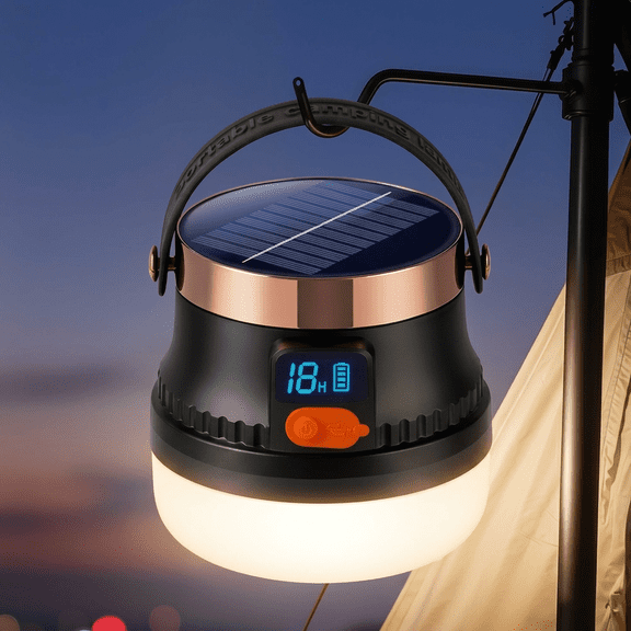 DAYBETTER Solar LED Camping Light, 2600mAh Rechargeable USB Charging Lamp, 3 Modes Waterproof Emergency Light for Hiking Outdoor