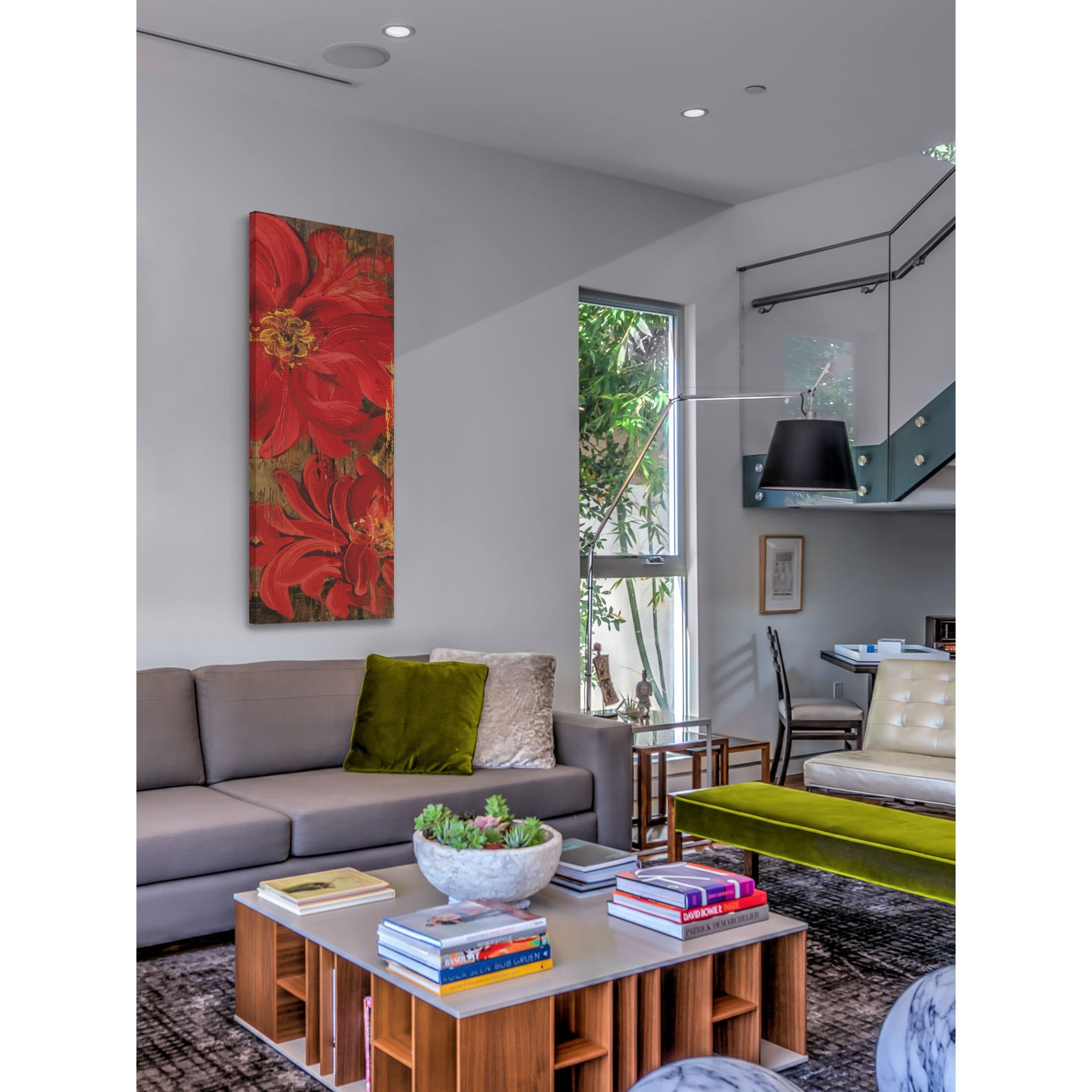 Marmont Hill "Floral Frenzy Red V" Painting Print on Canvas