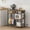 Rustic Brown and Black, variant on Bakers Rack with Power Outlet, Adjustable Mesh Storage, Coffee  Station, 6 S Hooks for Kitchen and Dining Room