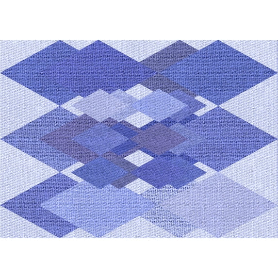 Ahgly Company Machine Washable Indoor Rectangle Transitional Blue Angel Blue Area Rugs, 3' x 5'