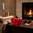 thumbnail image 4 of Hand-Blown Glass Pumpkin Figurine, Transparent Fall Harvest Tabletop Decor for Thanksgiving Home, 4 of 6