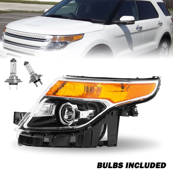 For 11-15 Ford Explorer Headlight [Factory Style] Halogen Headlamp Driver Side