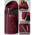 thumbnail image 5 of Womens Winter Quilted Down Lightweight Puffer Jacket Red & Black Jacket-S, 5 of 9