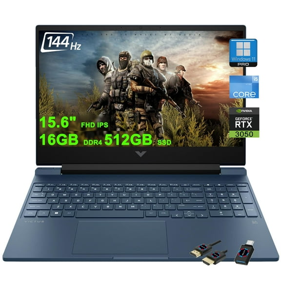HP Victus 15 Gaming Laptop | 15.6" FHD IPS Anti-Glare 144Hz | Intel 8-core i5-12450H (>i7-11800H) | 16GB DDR4 512GB SSD | GeForce RTX 3050 | Backlit B&O Fast Charging Win11Pro w/DLCA Accessory