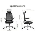 thumbnail image 2 of SIHOO M59AS Ergonomic Office Chair, High Back Mesh Office Chairs with 3D Flip Armrests and Headrest for Adults, Black, 300lb, 2 of 9