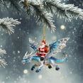 thumbnail image 3 of 2D Acrylic Christmas Ornament Santa Claus on Motorcycle Hanging Tree Car Decoration Gift for Holiday Party(F), 3 of 6