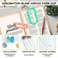 thumbnail image 4 of Methold 10 unidades de Clips de papel de sublimación Jumbo, paquete de 10 Clips transparentes para diseños DIY, acrílico de sublimación Kits de experimentos de química 3*1.3 pulgadas, 4 of 6