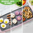 thumbnail image 4 of GreenLife 20&rdquo; Extra Large Electric Griddle, Non-Toxic PFAS-Free Ceramic Nonstick, Temperature Control, Quick Even Heating, Removable Drip Tray,, 4 of 10
