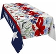 thumbnail image 1 of Patriotic 4th of July Tablecloth Rectangle Round Table Cloth 60x120 Inch, Poppy Floral Indoor or Outdoor Tablecloth, Waterproof Polyester Washable Table Cover for Party Holiday Picnic Decoration, 1 of 6