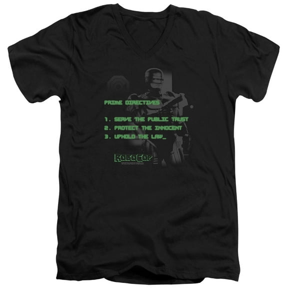 Robocop Prime Directives Adult V-Neck T-Shirt Black