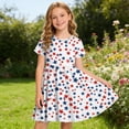 thumbnail image 5 of Amidoa Girl Dresses A-Line 4th of July Short Sleeve Swing Dress Summer Casual Sundress for Kids Multicolor Size 4T, 5 of 9