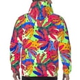 thumbnail image 7 of Pofeuu Colorful Bananas Print Mens Casual Hooded Collar Drawstring Hoodies Pullover Sweatshirts Casual Long Sleeve Shirts-Medium, 7 of 7