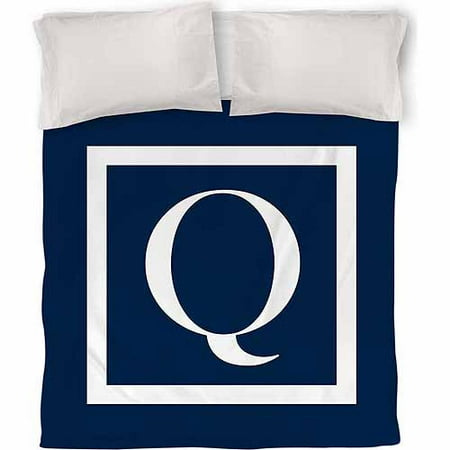 IDG Classic Block Monogram Duvet Cover, Blue