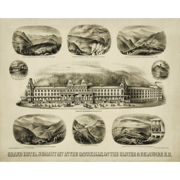 Print: Grand Hotel Summit in the Catskills, Ulster & Delaware R.R.