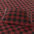 thumbnail image 4 of Woolrich 4-Piece Red/Black Buffalo Check Cotton Flannel Sheet Set, Cal King, 4 of 6
