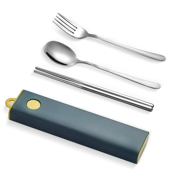 Naiovety Juegos de vajilla 304, utensilios de cocina, juego de utensilios de acero inoxidable, juegos de vajilla portátiles, cucharas irrompibles con Mostrada Tipo 5 Naiovety HA012710-05