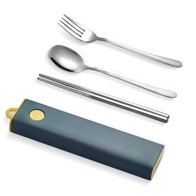 Wosthever Juegos de vajilla 304, utensilios de cocina, juego de utensilios de acero inoxidable, juegos de vajilla portátiles, cucharas irrompibles con Mostrada Tipo 5 Wosthever HA012710-05