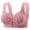 #0138-Pink, variant on Women's Front Closure Bra, Large Size Wireless Rimless Pullover, Breathable Gathering Thin Lightly Lined, Full Coverage Soft Stretch Daily Underwear Comfort Fit Gift