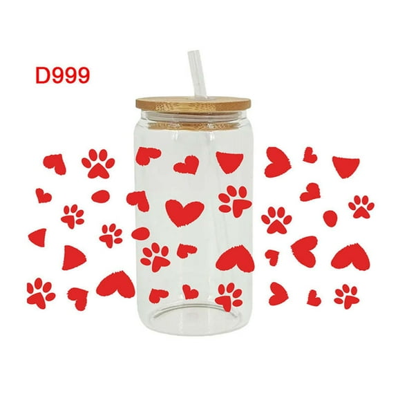 ZFYXGS DTF Cup Wrap Transfer Stickers Valentine's Day Decorative Sticker For Cups Mugs Tumbler Bottles