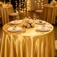 thumbnail image 2 of Round Satin Tablecloth, Wrinkle Resistant Fabric Table Cover, Waterproof Smooth Dining Table Cloth, 8 Color Decor for Wedding Banquet Party Home Dining, 2 of 6