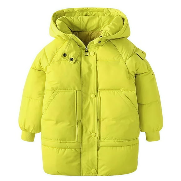 HIPYLO Boy Puffer Jacket Toddler Winter Jackets Christmas Toddler Boy Outfit Size 10 Boys Clothes Girl Clothes Size 7 Boy Winter Clothes Baby Boys, Yellow 5-6 Years