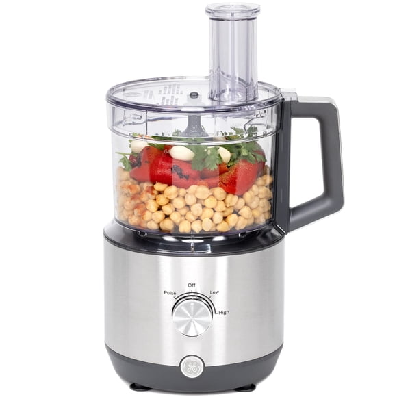 Procesador de Alimentos GE de 550 Vatios y 12 Tazas con Accesorios y Cuchillas de Acero Inoxidable, Acero Inoxidable